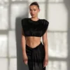 Zendaya zijden midirok – Zwart Zendaya zijden midirok – Zwart