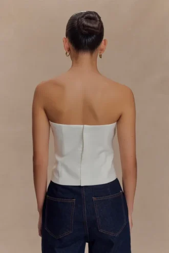 Zillah strapless katoenen top – wit